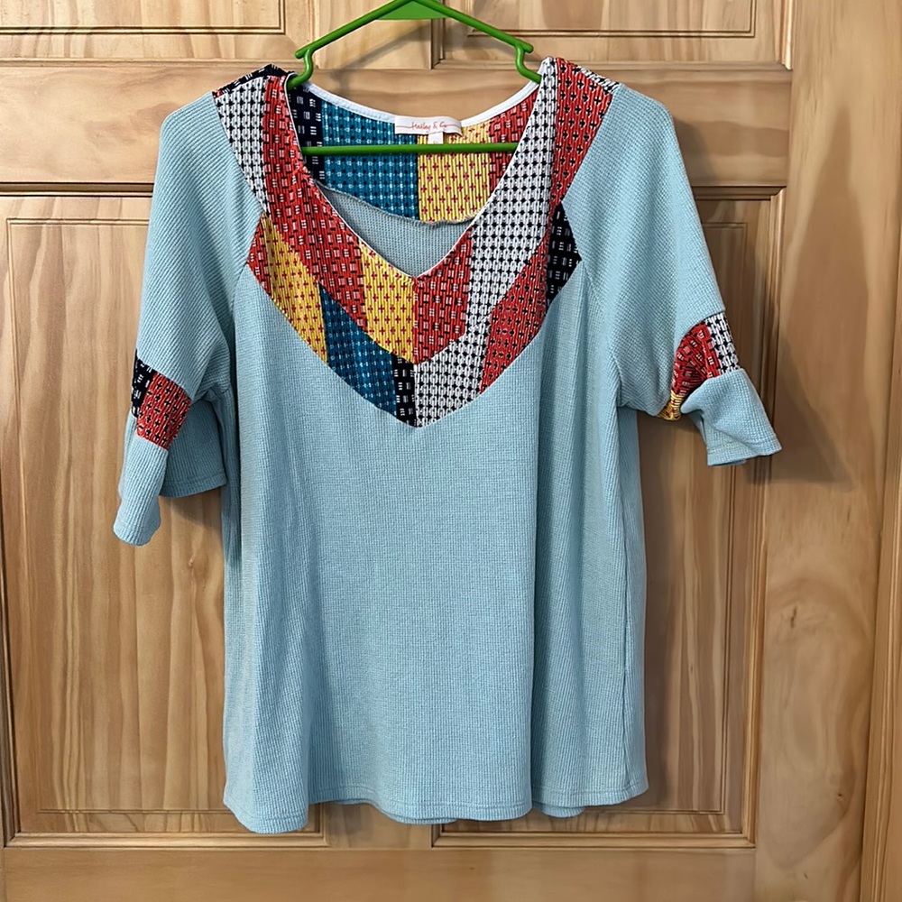 Quilt Pattern Blouse Medium